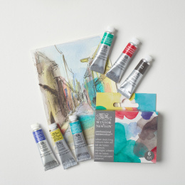 Professional Akvarellmaling Tube 5 ml Urban 6-sett i gruppen Kunstnermateriell / Kunstnerfarge / Akvarellmaling / Akvarellmaling på tube hos Pen Store (138005)