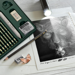 Blyantsett Pitt Graphite Matt + Castell 9000 20 deler i gruppen Kunstnermateriell / Kritt og blyanter / Grafitt og blyant hos Pen Store (138032)