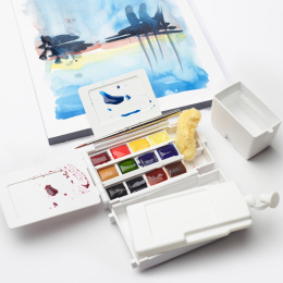 Professional Akvarellmaling 1/2-kopp Field Box 12-sett i gruppen Kunstnermateriell / Kunstnerfarge / Akvarellmaling / Akvarellmaling i kopp hos Pen Store (138038)