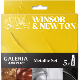 Galeria Akrylmaling 5x60ml Metallic set i gruppen Kunstnermateriell / Kunstnerfarge / Akrylmaling hos Pen Store (138040)