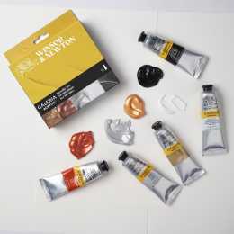 Galeria Akrylmaling 5x60ml Metallic set i gruppen Kunstnermateriell / Kunstnerfarge / Akrylmaling hos Pen Store (138040)