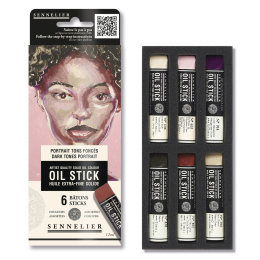 Oil Stick Mini 6-sett Dark tones Portrait i gruppen Kunstnermateriell / Kritt og blyanter / Oljekritt hos Pen Store (138058)