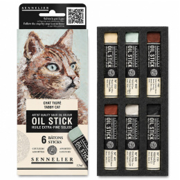 Oil Stick Mini 6-sett Tabby cat i gruppen Kunstnermateriell / Kritt og blyanter / Oljekritt hos Pen Store (138062)