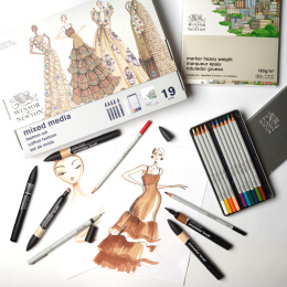 Mixed Media Fashion Set 19 deler i gruppen Penner / Kunstnerpenner / Illustrasjonmarkers hos Pen Store (138078)