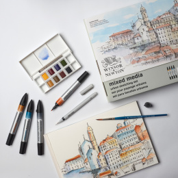Mixed Media Urban Sketching Set 16 deler i gruppen Penner / Kunstnerpenner / Illustrasjonmarkers hos Pen Store (138079)