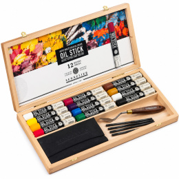 Oil Stick Treeske 12-sett + tilbehør i gruppen Kunstnermateriell / Kritt og blyanter / Oljekritt hos Pen Store (138092)
