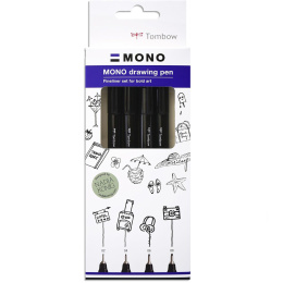 Fineliner MONO Drawing Fine 4-sett i gruppen Penner / Skrive / Fineliners hos Pen Store (138132)