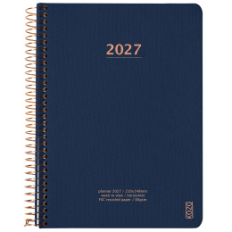 Kalender 2027 A5 Weekly Navy  i gruppen  Papir & Blokk / Kalendere / 12 md kalendere hos Pen Store (138268)