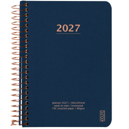 Kalender 2027 A6 Weekly Navy i gruppen  Papir & Blokk / Kalendere / 12 md kalendere hos Pen Store (138269)