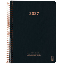 Kalender 2027 A5 Weekly Black i gruppen  Papir & Blokk / Kalendere / 12 md kalendere hos Pen Store (138272)