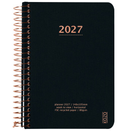Kalender 2027 A6 Weekly Black i gruppen  Papir & Blokk / Kalendere / 12 md kalendere hos Pen Store (138273)