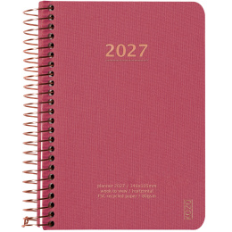 Kalender 2027 A6 Weekly Guava Pink i gruppen  Papir & Blokk / Kalendere / 12 md kalendere hos Pen Store (138277)