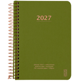 Kalender 2027 A6 Weekly Olive Green i gruppen  Papir & Blokk / Kalendere / 12 md kalendere hos Pen Store (138278)