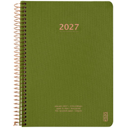 Kalender 2027 A5 Weekly Olive Green i gruppen  Papir & Blokk / Kalendere / 12 md kalendere hos Pen Store (138280)