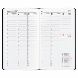 Kalender Björn 2027 Slim Weekly Vertikal Svart i gruppen  Papir & Blokk / Kalendere / 12 md kalendere hos Pen Store (138285)