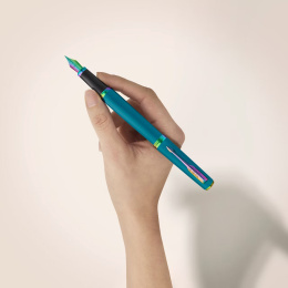 Meridian Teal/Rainbow Fyllepenn  i gruppen Penner / Fine Writing / Eksklusive penner hos Pen Store (138327_r)