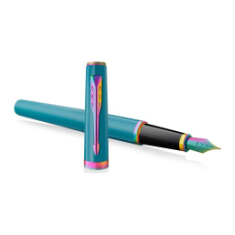 Meridian Teal/Rainbow Fyllepenn  i gruppen Penner / Fine Writing / Eksklusive penner hos Pen Store (138327_r)