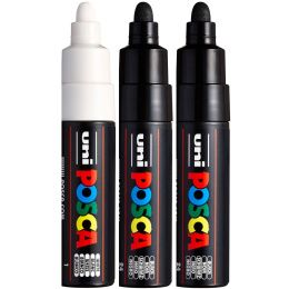 PC-7M Black/White 3-set i gruppen Penner / Kunstnerpenner / Illustrasjonmarkers hos Pen Store (poscaPC7M_set)