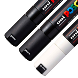 PC-7M Black/White 3-set i gruppen Penner / Kunstnerpenner / Illustrasjonmarkers hos Pen Store (poscaPC7M_set)